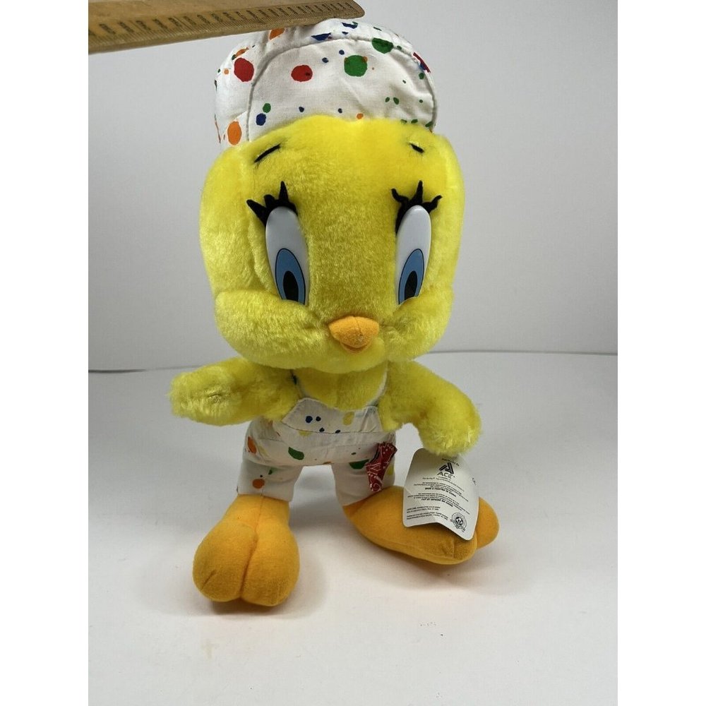 Tweety Bird Painter Plush Overalls Warner Bros. Looney Tunes 18” Vintage 1998